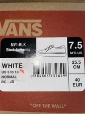Vans Authentic Classic Outsole Upper Size 7.5 2