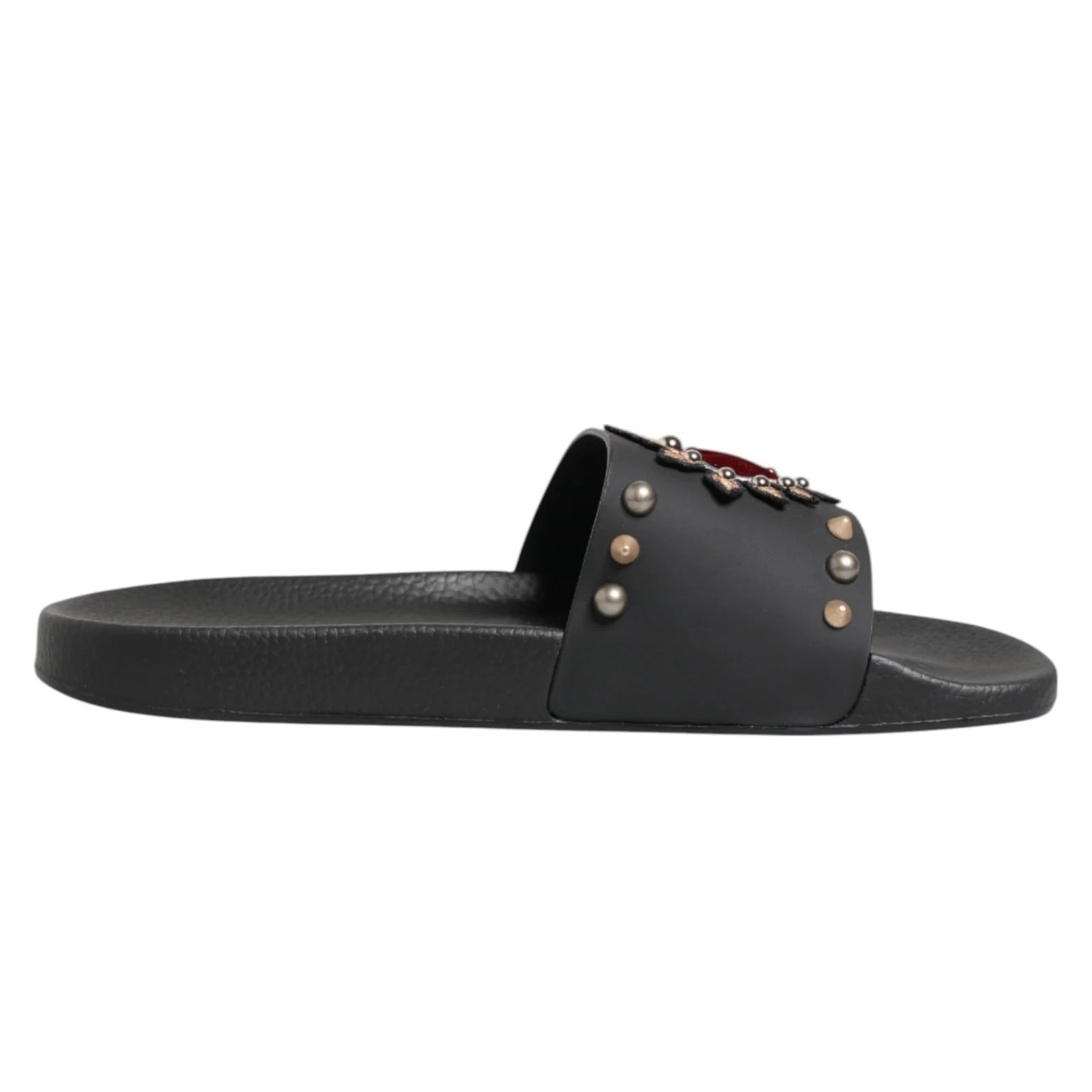 Dolce & Gabbana — Dolce & Gabbana Heart Patch Slippers — Designer Shoe — resale
