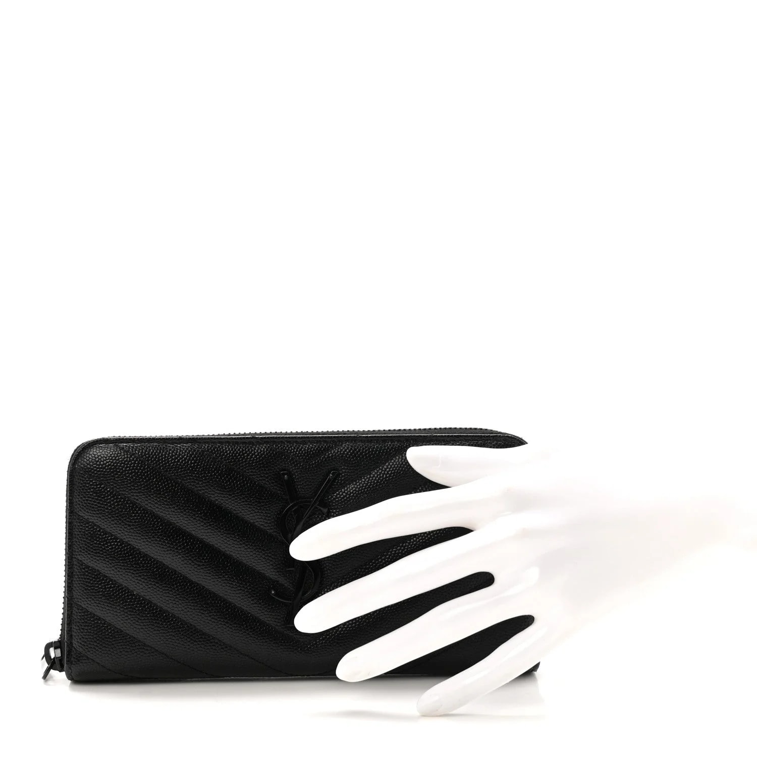 Grain de Poudre Chevron Monochrome Zip Around Wallet 2
