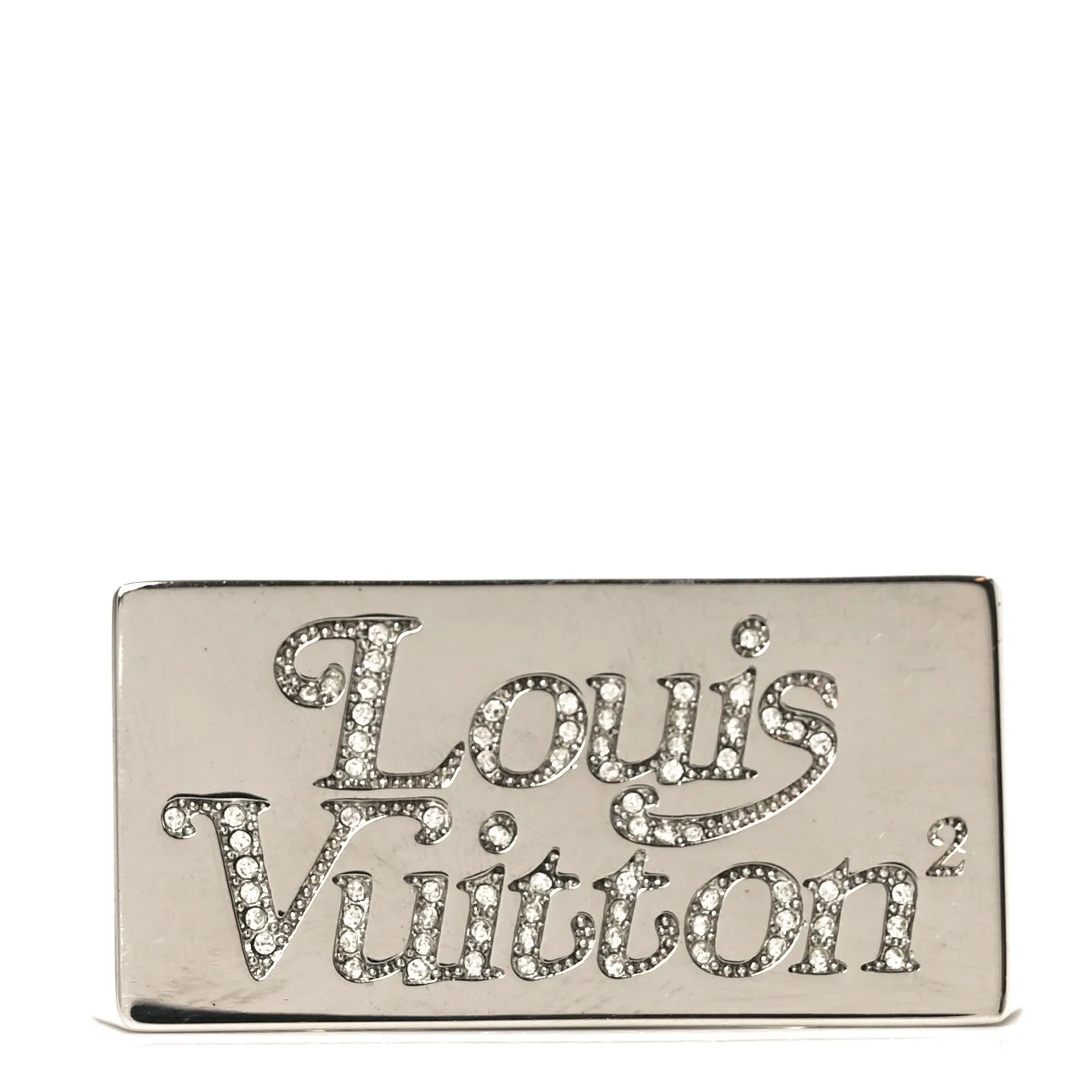 Louis Vuitton — Metal Squared Strass Logo Double 61 9.5 — Jewelry — resale