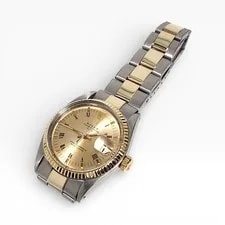 Rolex Date 34 Mm Two Tone Champagne Oyster Automatic 1501 Circa 1964 2