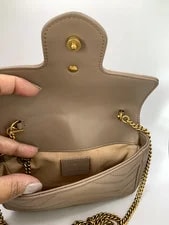 Gucci GG Marmont Flap Closure Matelasse Crossbody Mini Dusty 3
