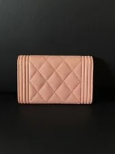 Chanel Boy Flap Wallet Quilted Synthetic CC Turnlock Auth 2