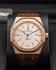 Audemars Piguet Royal Oak 41mm 15400OR Rose Gold White Dial 2017 4