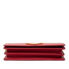 Prada Triangle Logo Plate Chain Wallet Crossbody Leath 3