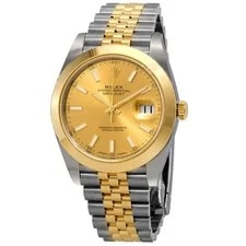 Rolex — Rolex Datejust 41 Champagne Dial Steel and 18K Yellow Gold Jubilee Bracelet — Watch — resale