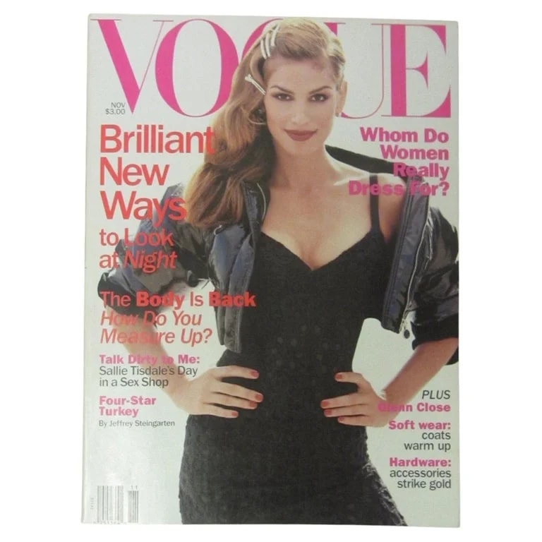Vogue — Vogue Magazine : November 1994, Cover Model Cindy Crawford — Designer Shoe — resale