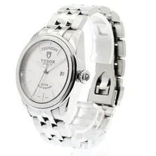 Tudor Glamour Date-day 56000 39mm SS Silver #C8157 2