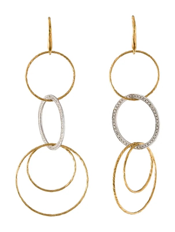 Tiffany & Co. — 18K Large Hammered Circles Drop — Jewelry — resale