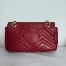 Gucci GG Marmont Small Chevron Quilted Chain Crossbody 2