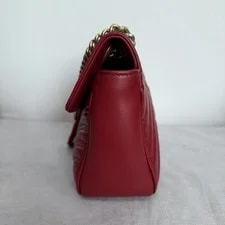 Gucci GG Marmont Small Chevron Quilted Chain Crossbody 4