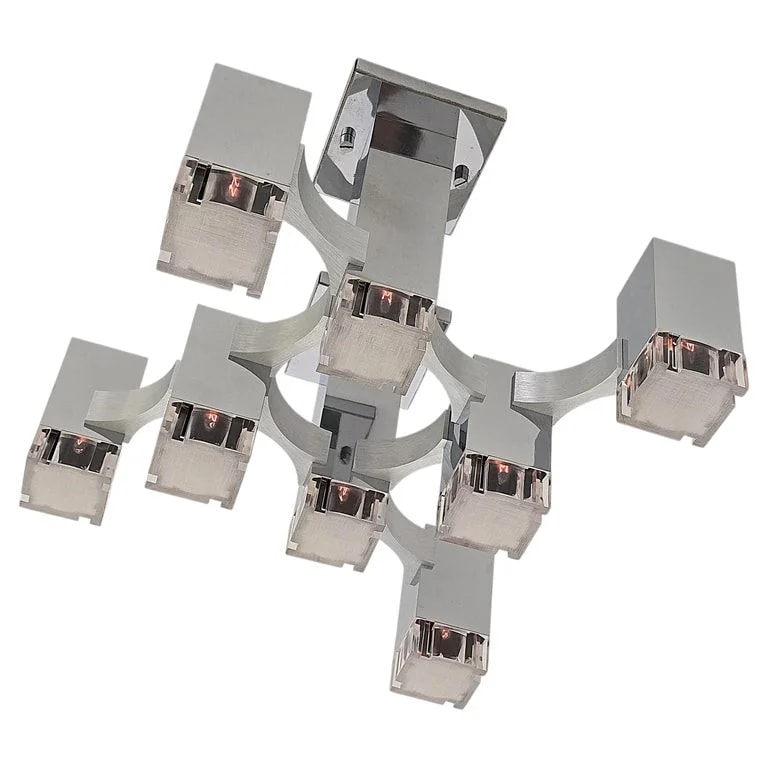 Gaetano Sciolari, Lightolier, Sciolari Lighting — 1970s Sciolari 8 Cubic Flush Mount , Italy — lighting — resale