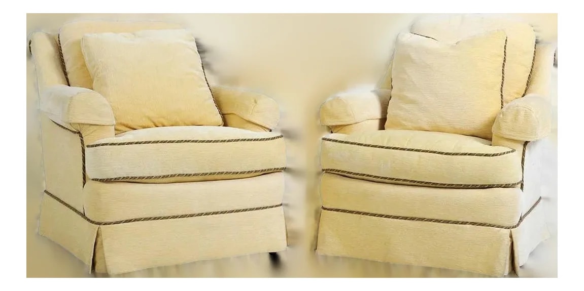 Sherrill Furniture — Pair Sherrill Finely Upholstered Lounge — Furniture — resale