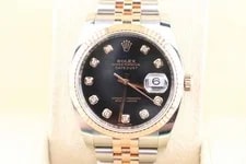 2008 Rolex Datejust 116231 Black Diamond Dial TT Rose 18kt Jubilee No Paper 36mm 2