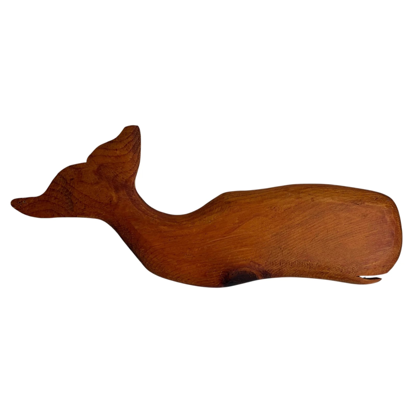 New England Style Folk Art Wood Whale Wall Sculpture, Circa 1970s — decorative_object — resale