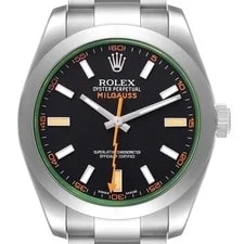 Rolex — Rolex Milgauss Steel Green Crystal Black Dial 116400GV Box Card — Watch — resale