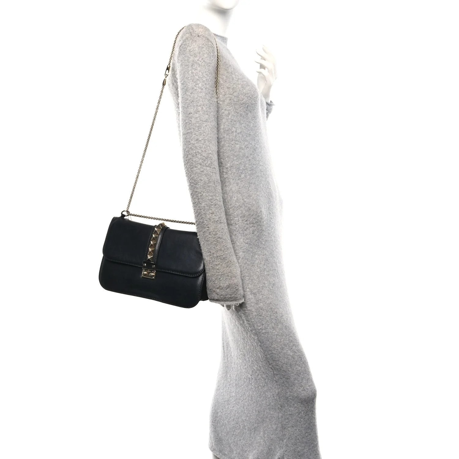 Vitello Large Glam Lock Rockstud Flap 2