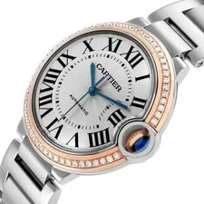 Cartier Ballon Bleu 36 Steel Rose Gold Diamond Automatic WE902081 2