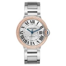 Cartier Ballon Bleu 36 Steel Rose Gold Diamond Automatic WE902081 4