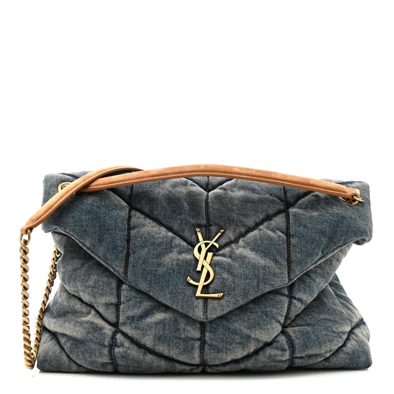 Quilted Medium Loulou Puffer Monogram Chain Satchel Cinnamon 2