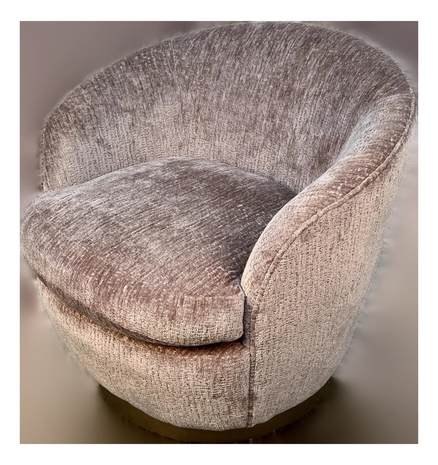 Vintage Modern — Modern Barrel Swivel Accent in Textured — Furniture — resale