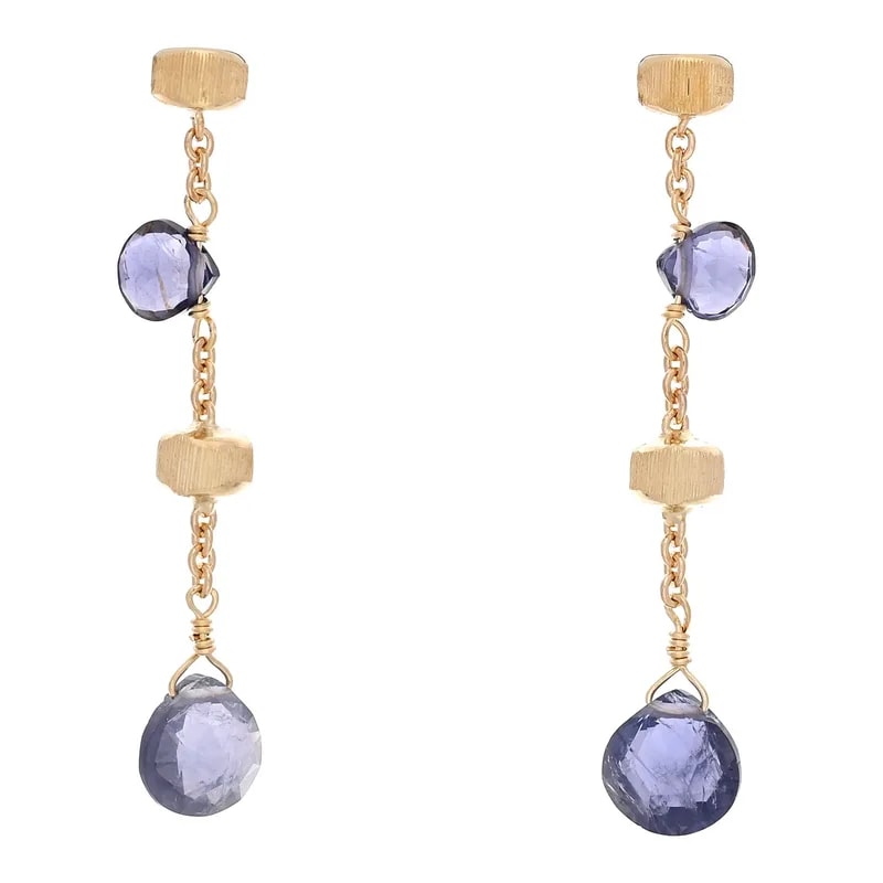 Marco Bicego — 18K Yellow Gold Iolite Paradise Drop — Jewelry — resale
