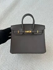 Auth Hermès Birkin 25 Etain Top Handle 2