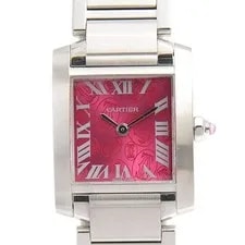 Cartier — Cartier Tank Fran Aise SM 2006 Christmas Limited Raspberry Pink Dia — Watch — resale