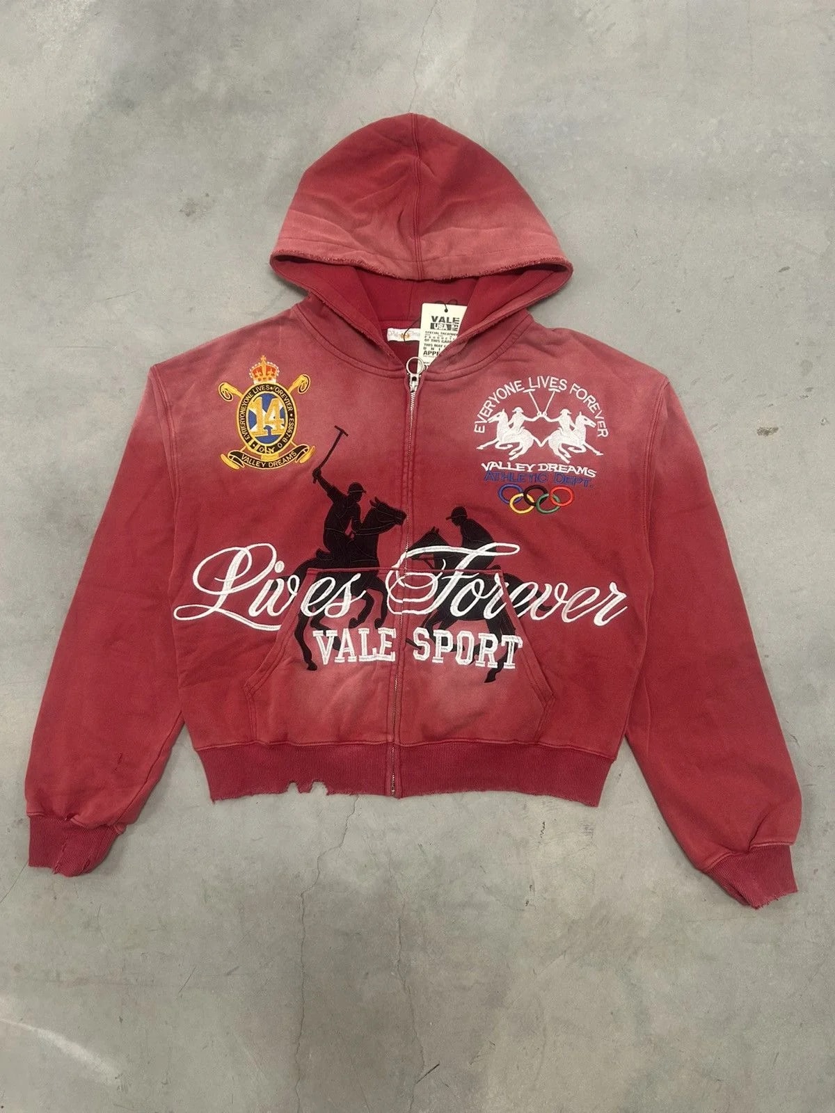 Vale Forever Valley Dreams Rockefeller Zip Up Hoodie New 3
