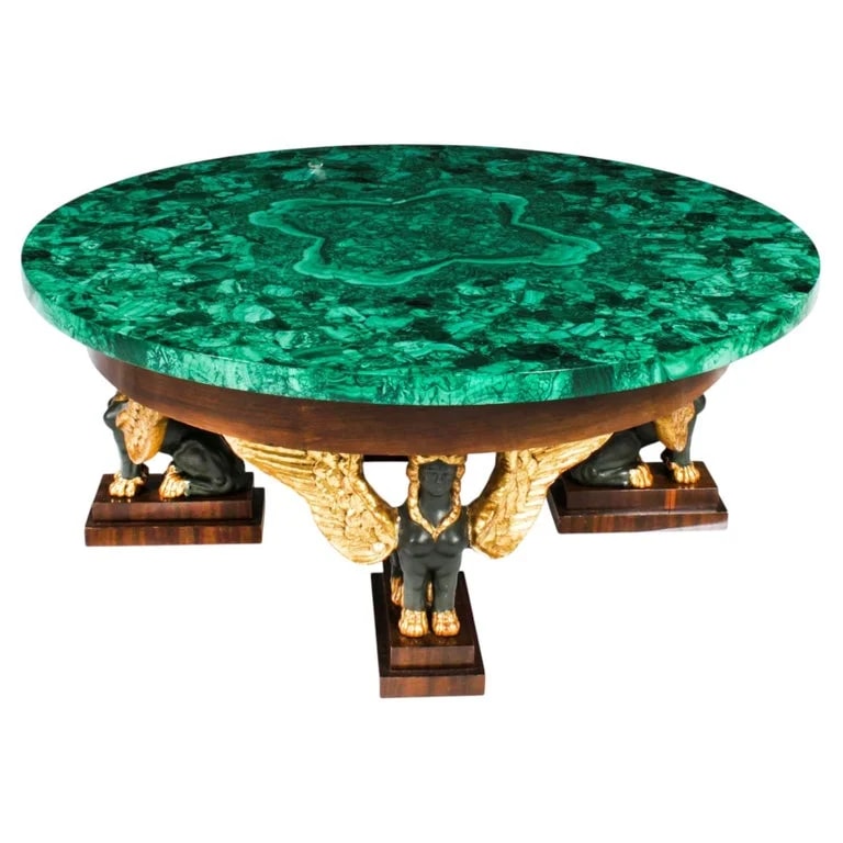 Antique Malachite and Patinated 20th Century — Furniture — resale