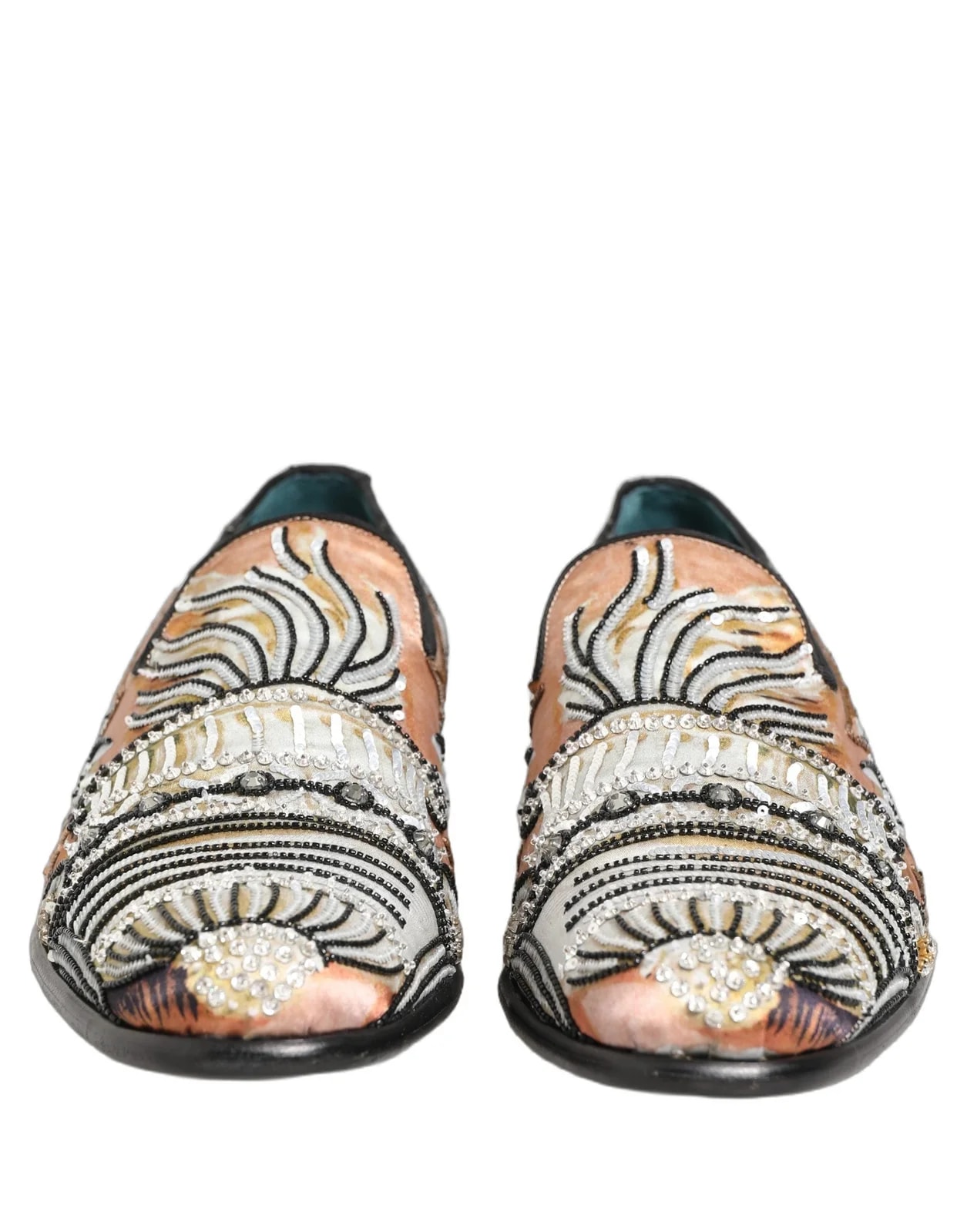 Dolce & Gabbana Brocade Sequin Dress Loafers Shoes 4
