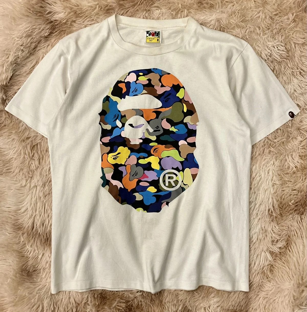 Bape — Bape Multicoloured BIG Both Sides Head Logo TEE — streetwear — resale