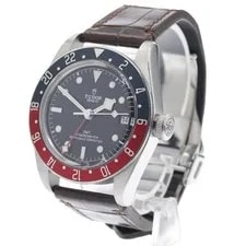 Tudor Black BAY GMT 79830RB 41mm SS Leather Black Dial Automatic Date GMT #C069 2