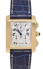 Cartier — Cartier Tank Francaise Chronoflex 18k Yellow Gold +Papers W5000556 1830 — Watch — resale