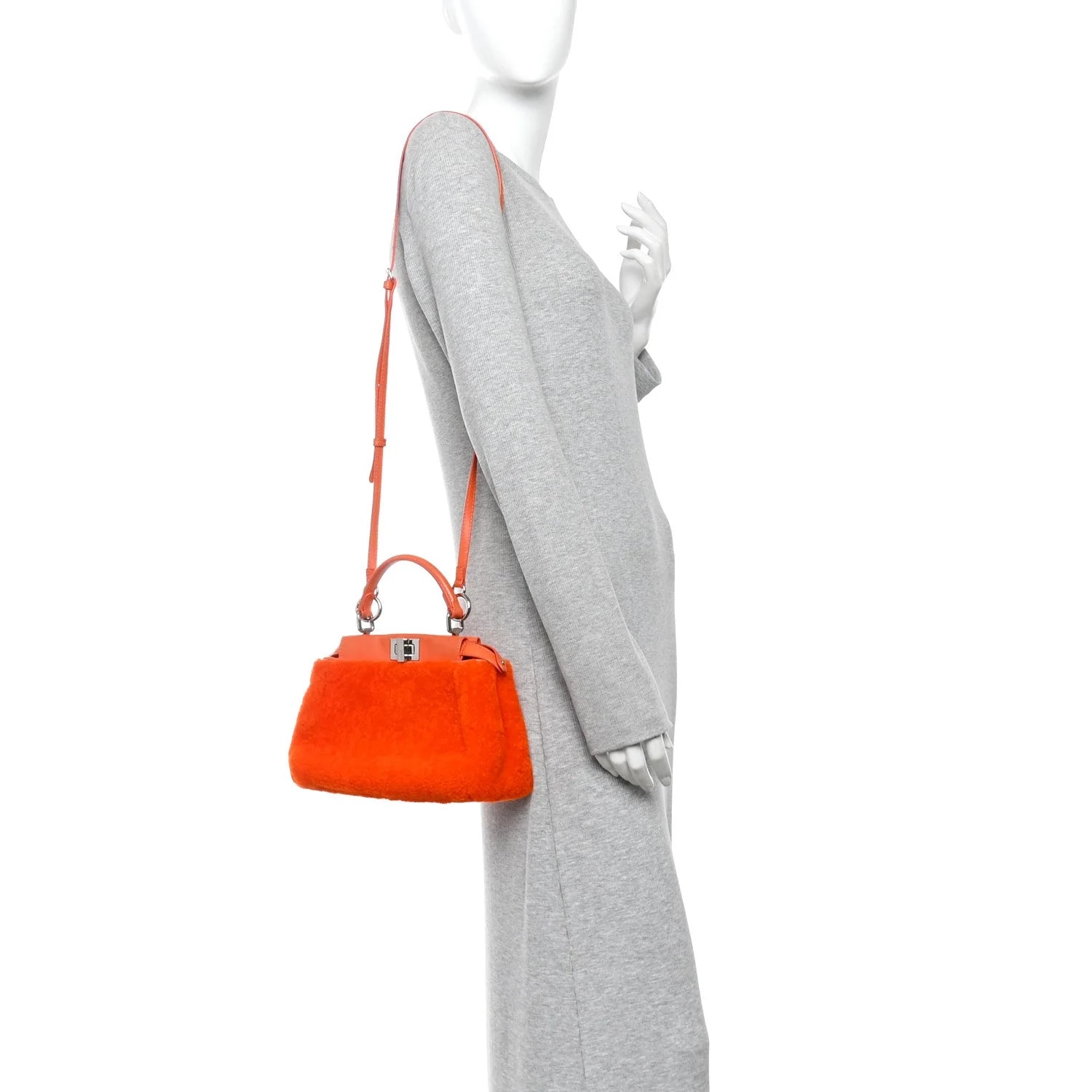 Mini Peekaboo Iconic Satchel Arancio 2