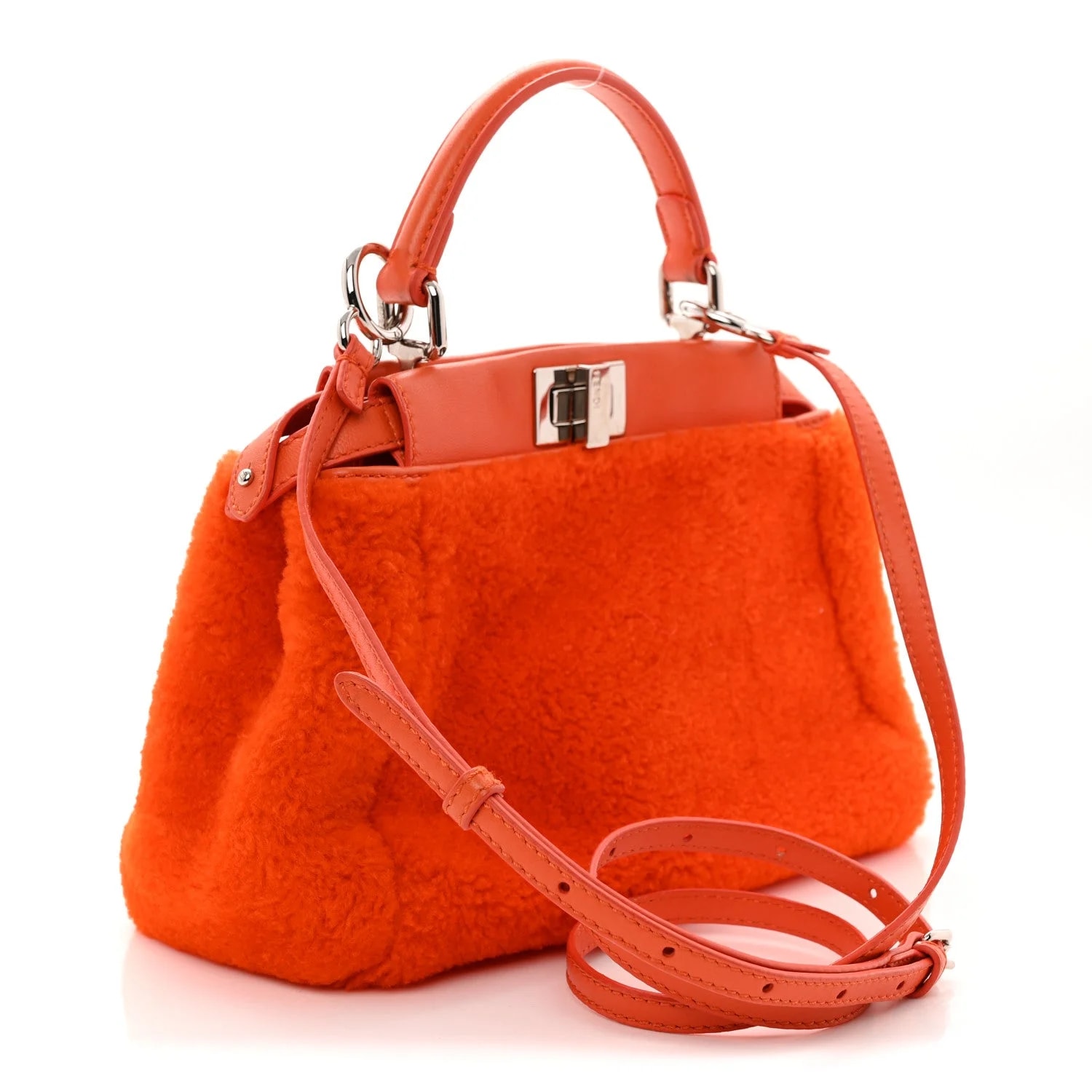 Mini Peekaboo Iconic Satchel Arancio 3
