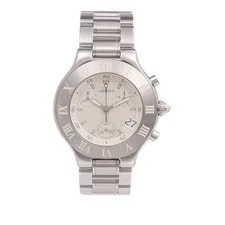 Cartier Must 21 Chronoscaph W10184U2 Quartz Stainless Steel White 2