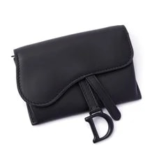 Christian Dior Chain Wallet Mini Wallet D Charm Compact Saddle Nano Blac 2