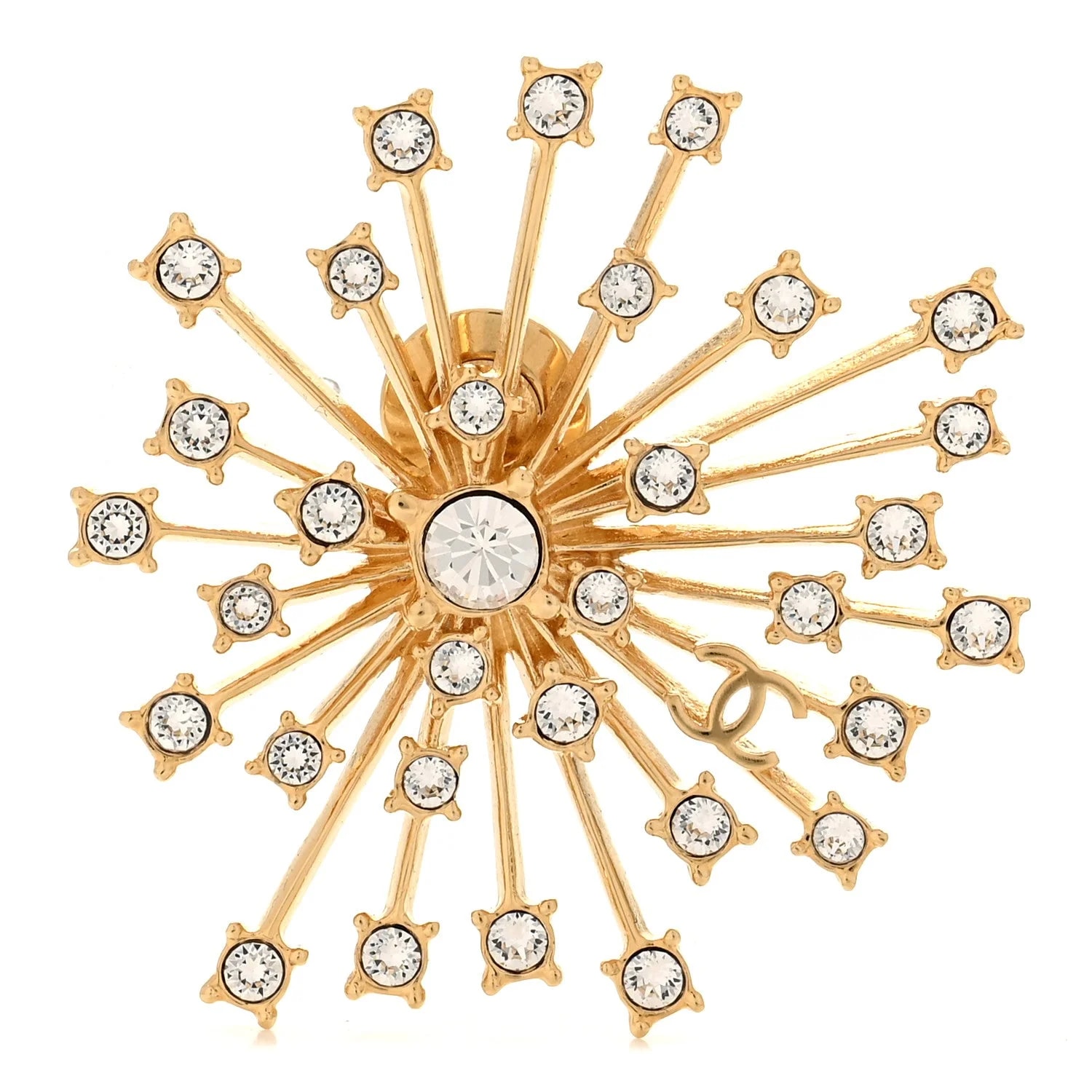 Metal Strass Starburst CC Brooch 4