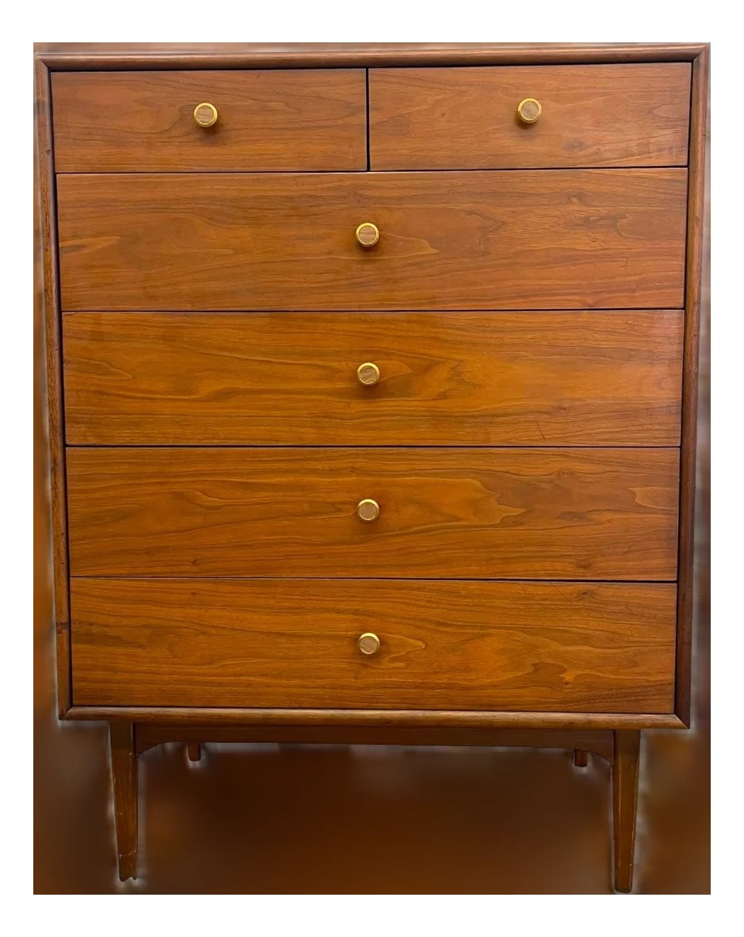 Kipp Stewart — Mid-Century Modern Drexel Declaration Tallboy Dresser By Kipp Stewart – 6-Drawer MCM Chest. — Furniture — resale