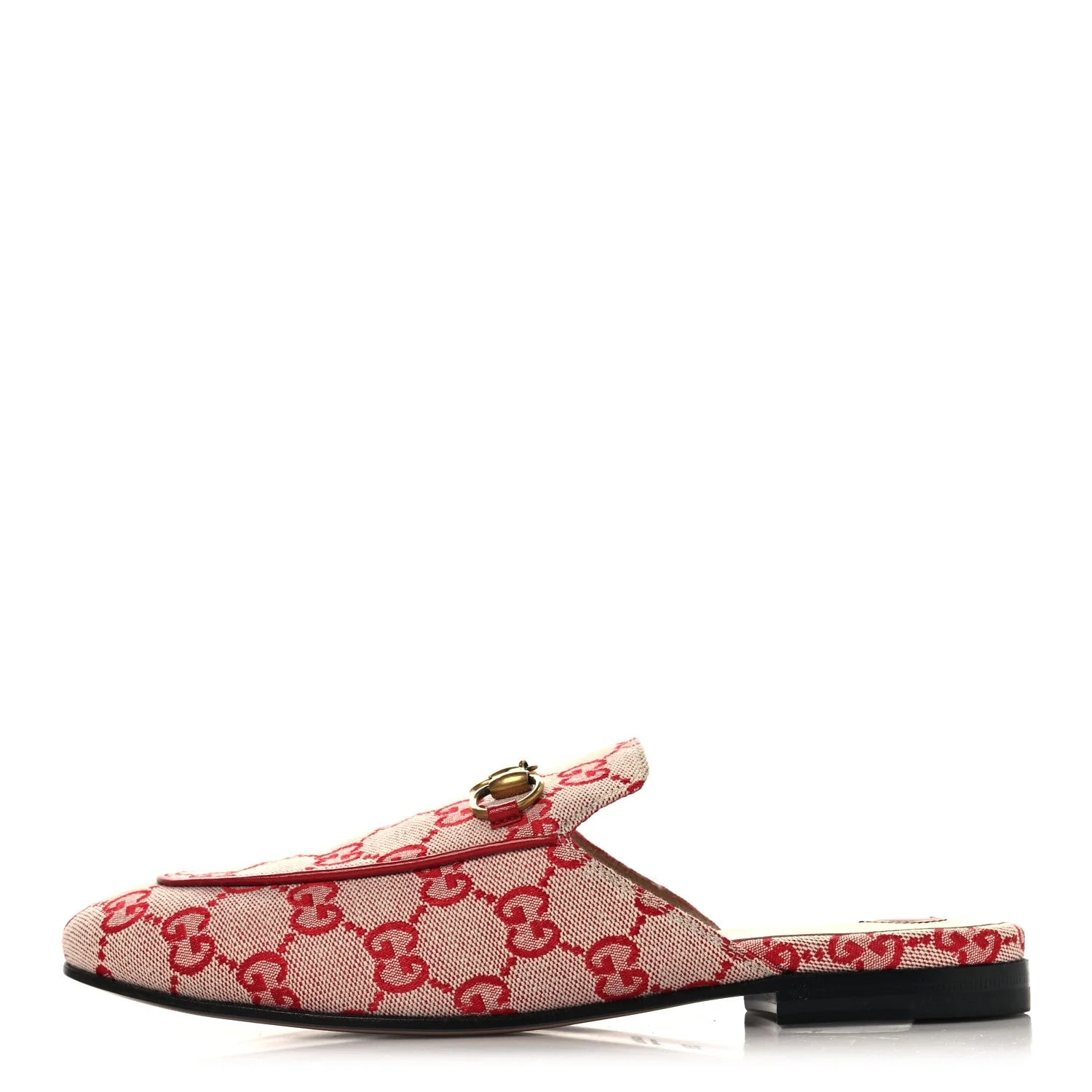 Gucci — GG Horsebit Princetown Slippers 36.5 Gardenia Hibiscus — Designer Shoe — resale