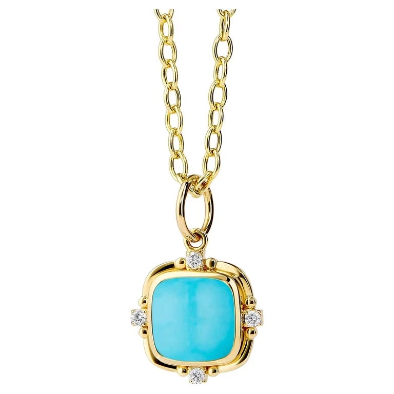 Syna Jewels — Yellow Gold Sleeping Beauty Sugarloaf With Diamonds — Jewelry — resale