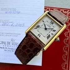 Cartier — 2003 Cartier Tank Must Vermeil XL - 2413- Box Papers — Watch — resale