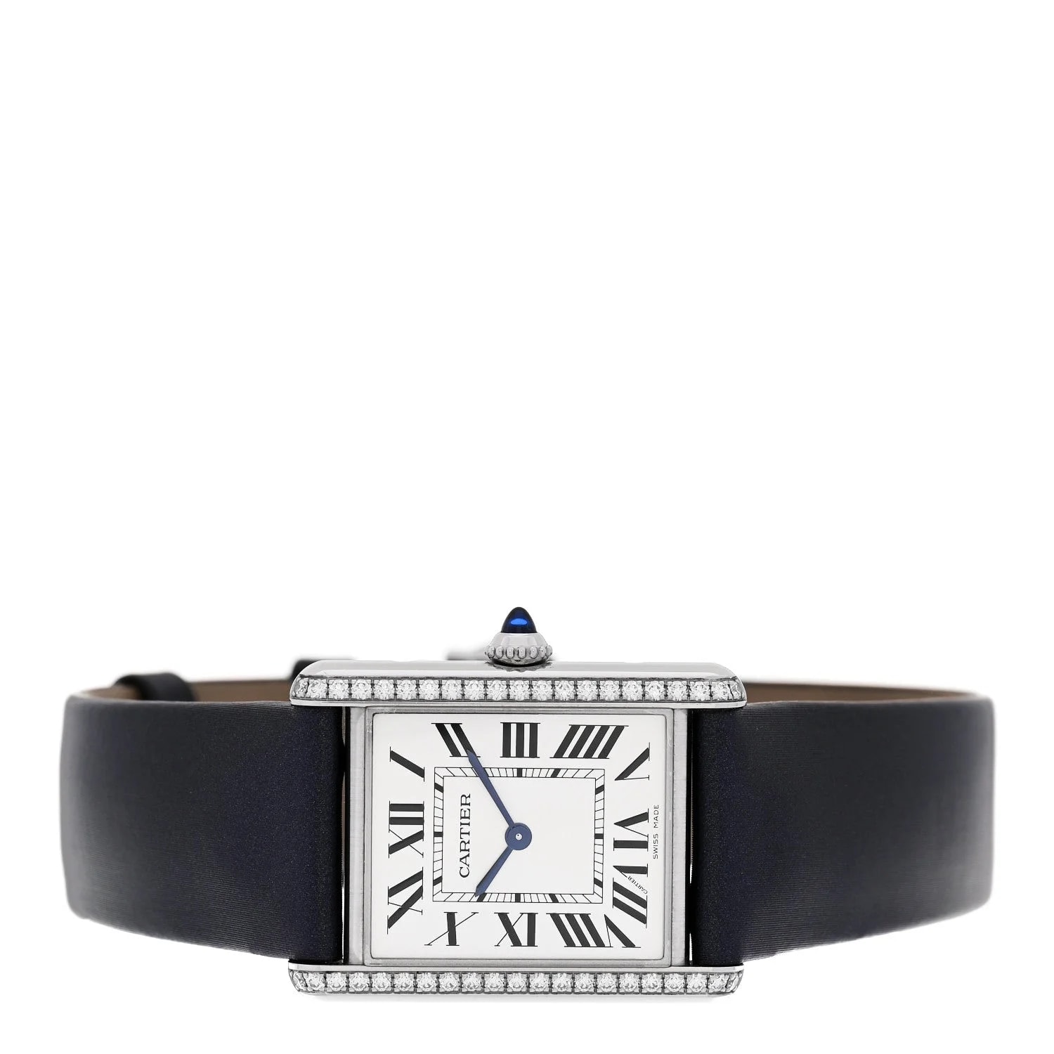 Stainless Steel Satin Diamond 25mm Must de Cartier Tank Quartz 2