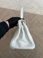 Hermes Kelly Top Handle White Gold Classic Fashion 3