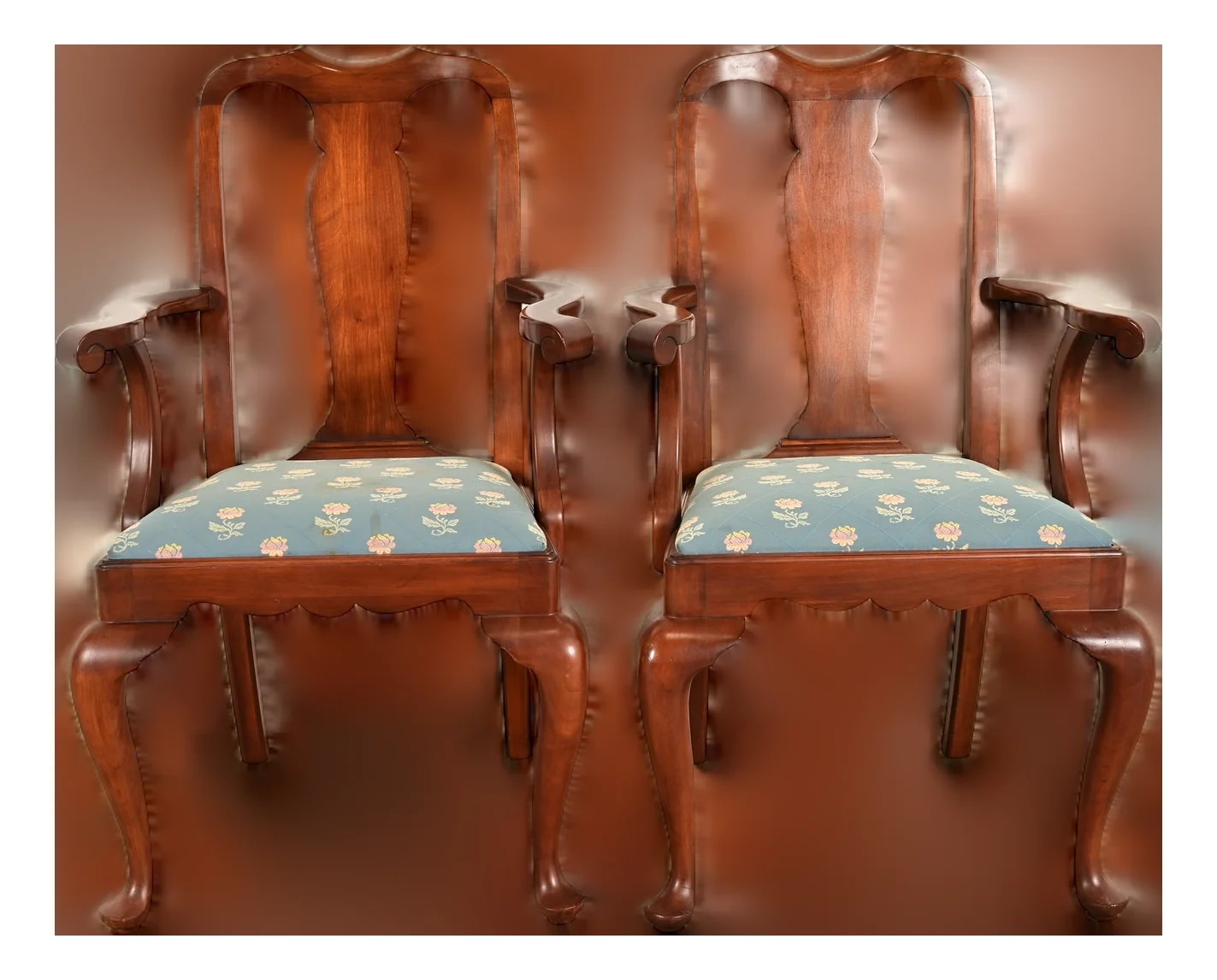 Henkel Harris — Henkel Harris Queen Anne Solid Armchairs, Pair — Furniture — resale