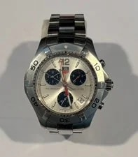 Tag Heuer Aquaracer CAF1111 Chronograph Quartz 42mm Swiss 8" Wrist 2