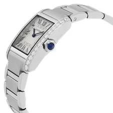 Cartier Tank Francaise Medium Model Diamond Silver Dial W4TA0021 2