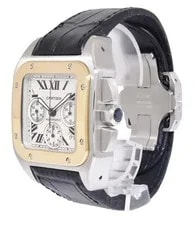 Cartier Santos 100 XL Chrono 18k YG/Steel Automatic W20091X7 2740 3