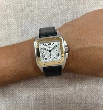 Cartier Santos 100 XL Chrono 18k YG/Steel Automatic W20091X7 2740 4